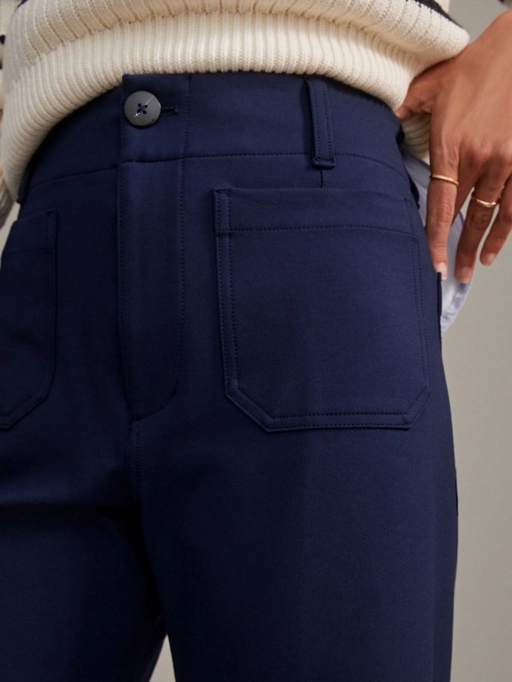 Maeve Anthropologie The Colette Ponte Pants in Blue 34 EUC - Picture 3 of 4